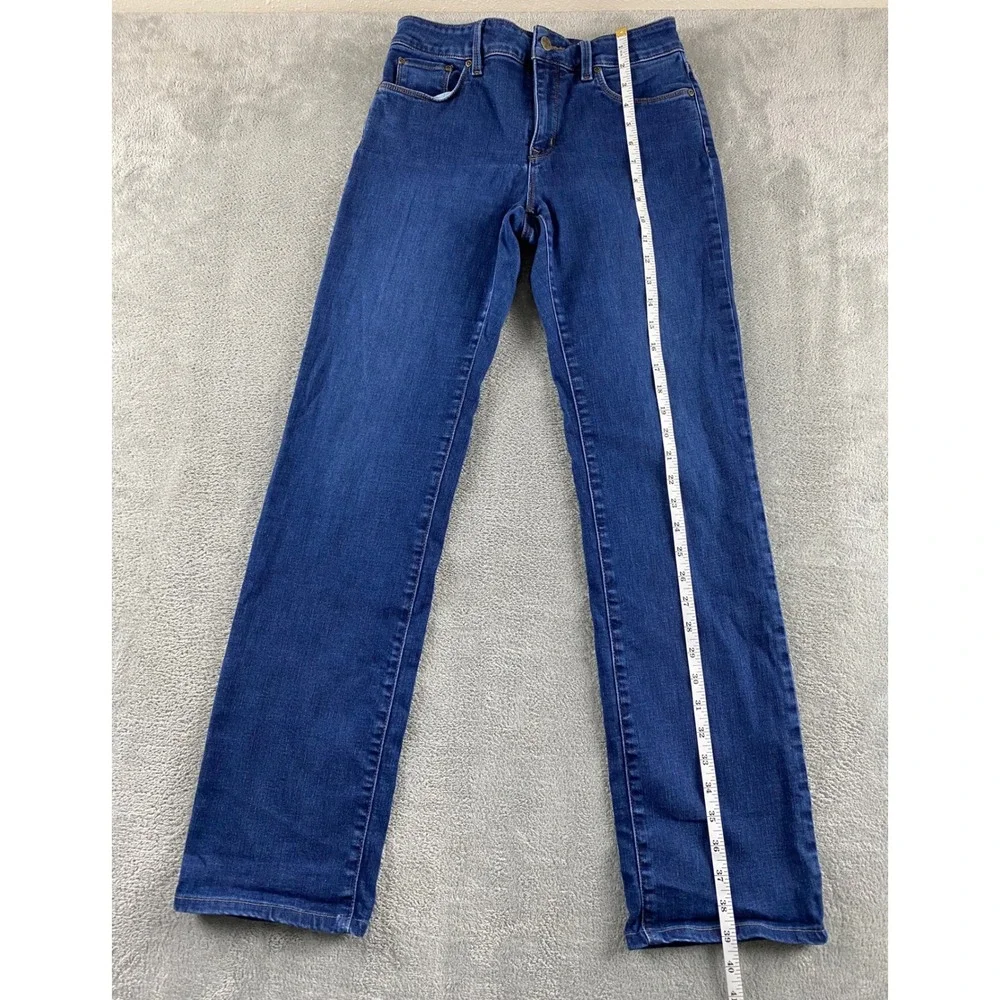 NYDJ Marilyn Straight Leg Jeans Dark Blue Wash Lift Tuck Size 8 MDNM2013 Mens